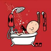 Deadpool in tub