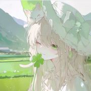 一抹晚霞映春水
