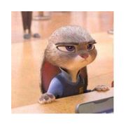 坐在椅子上的秃头兔子